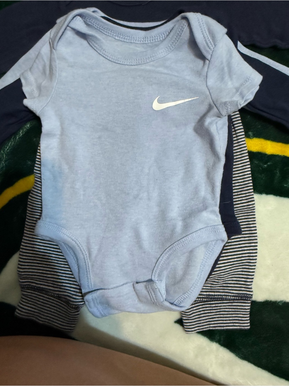 Nike Light Blue Short-Sleeve Baby One-Piece Bodysuit